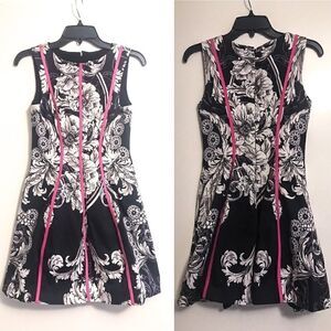 Floral Flair Dress with Pink Seam POP! So Preppy